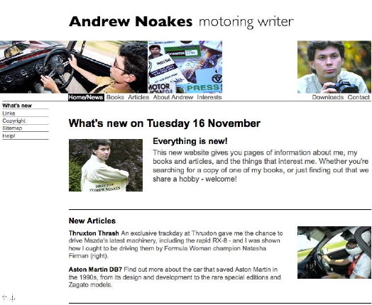 andrewnoakes.com website in 2004