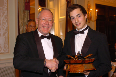George Barrow receives the Sir Williams Lyons Award from Don Hume