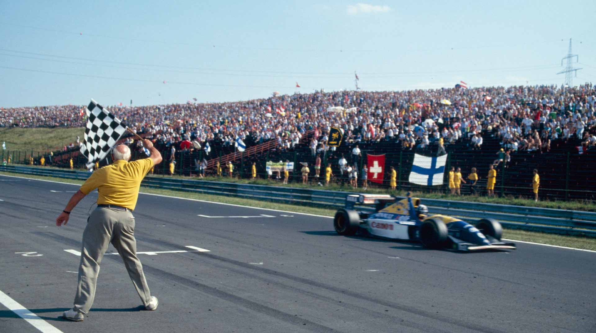 Damon Hill wins the 1993 Hungarian GP